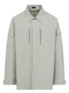 Balenciaga Men's Cotton Shirt Jacket In Miltrbeige
