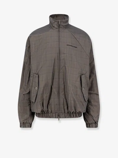 Balenciaga Men Madras Nylon Jacket In Multi