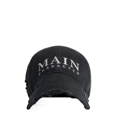 Balenciaga Men's Main Character Artwork Cap In Faded Black