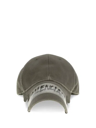 Balenciaga Men Masking Tape Baseball Hat In Gray