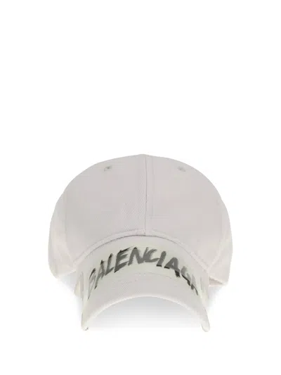 Balenciaga Men Masking Tape Baseball Hat In White