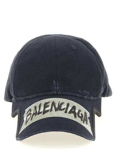 Balenciaga Men 'masking Tape' Beanie In Blue