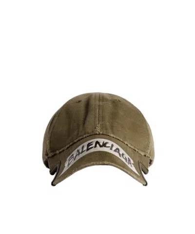 Balenciaga Men's Masking Tape Cap In Khaki In Brown