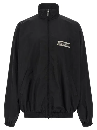 Balenciaga Masking Tape Sweatshirt In Black
