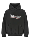 Balenciaga Black Political Stencil Hoodie In Faddblkwht