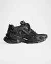 Balenciaga Futuristic Black Sneakers With Textured Overlays And Chunky Sole