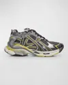 Balenciaga Runner Mesh And Faux Leather Sneakers In 1279 Dk Grey/yel/white