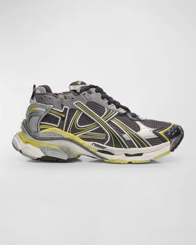 BALENCIAGA MEN'S MESH RUNNER SNEAKERS