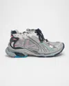 Balenciaga Men's Runner Trainers In Light Beige/grey/pink/blue In 9154 Eggsh/grey/pink/blue