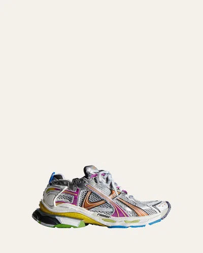 Balenciaga Runner Distressed Rubber And Mesh Sneakers In Multi