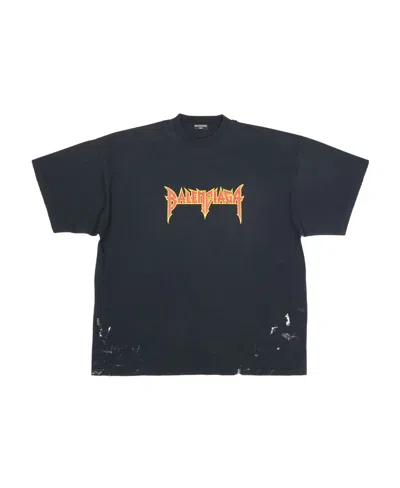 Balenciaga Men's Metal T-shirt Oversized In Black In Multi