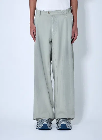 Balenciaga Men Minimal Cargo Pants In White