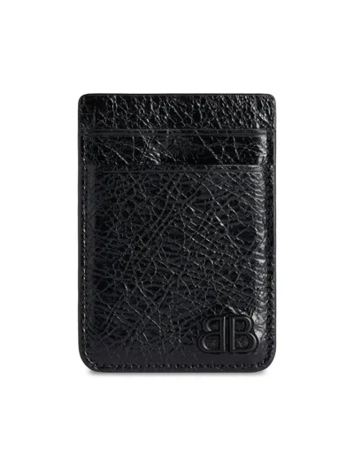 Balenciaga Men's Monaco Magnet Card Holder In Black