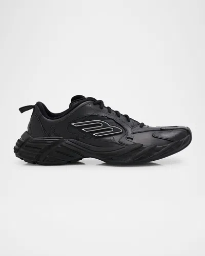 BALENCIAGA MEN'S MONDAY LEATHER AND POLYESTER RUNNER SNEAKERS