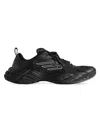 Balenciaga Monday Black Low Top Sneakers With Logo Detail And Embossed Size On The Rear In Leather And Fabric M In Black