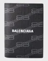 BALENCIAGA MEN'S MONOGRAM COATED CANVAS BIFOLD WALLET