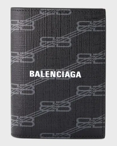 Balenciaga Black Signature Magnet Card Holder In 1061 Black