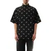 Balenciaga Boxy Short-sleeved Bb Shirt In Black/white