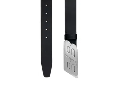 Pre-owned Balenciaga Men's Moto Logo Belt In Black