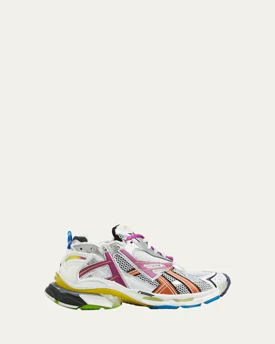 BALENCIAGA MEN'S MULTICOLOR MESH RUNNER SNEAKERS