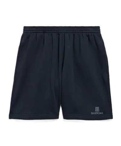Balenciaga Men's Nano Bb Shorts In Black Faded