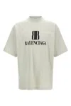 Balenciaga Bb Logo Oversized Distressed T-shirt In Neutral