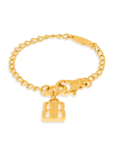 Balenciaga Men's Nano Thin Bracelet In Gold