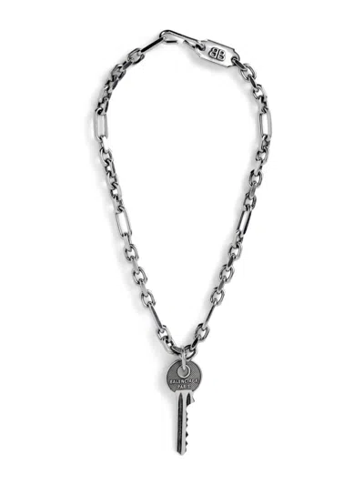 Balenciaga Men's Neverlost Thin Necklace In Metallic