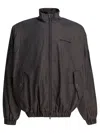 Balenciaga Prince Of Wales Lightweight Zip-up Jacket In Gray