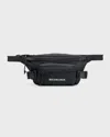 Balenciaga Men's Nylon Ski Belt Bag In 1000 Black