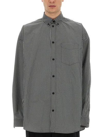 Balenciaga Men Oversize Fit Shirt In Black