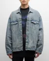 Balenciaga Paneled Design Denim Jacket In 6379 Outback Blue