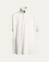 Balenciaga Men's Oversized Double-layer Polo Shirt In White