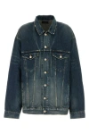 Balenciaga Denim Oversize Jacket In Multicolor