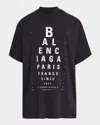 Balenciaga High Neck Black Tee With Contrasting Text