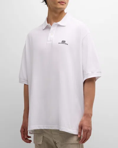 BALENCIAGA MEN'S OVERSIZED POLO SHIRT