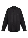 Balenciaga Black Cotton Shirt With Logo In Black