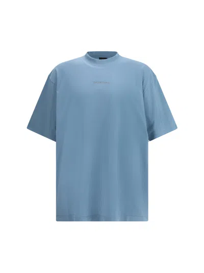 Balenciaga Men Oversized T-shirt In Blue