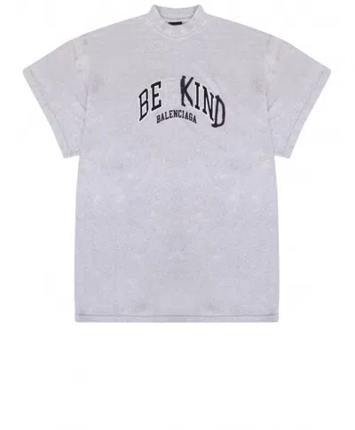 直営店☆BALENCIAGA☆ BE KIND オーバーサイズ Tシャツ / GREY Balenciaga Be Kind T-shirt In Grey | ModeSens