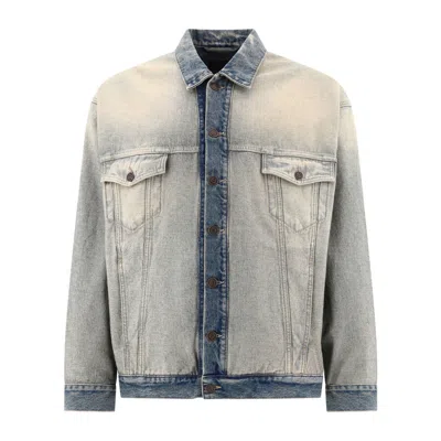 Balenciaga Light Blue Oversized Denim Jacket For Men