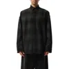 Balenciaga Oversize Plaid Wool Blend Flannel Button-down Shirt In Grey/black