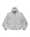 Balenciaga Oversized Cotton Logo Jacket In Gray