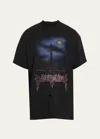 Balenciaga Paris Moon Vintage Jersey T-shirt In Noir Multi
