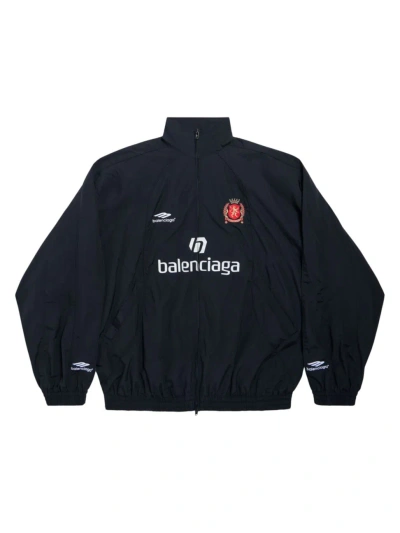 Balenciaga Men's Paris Soccer Tracksuit Jacket In Black