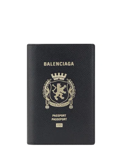 Balenciaga Men Passport Holder In Black