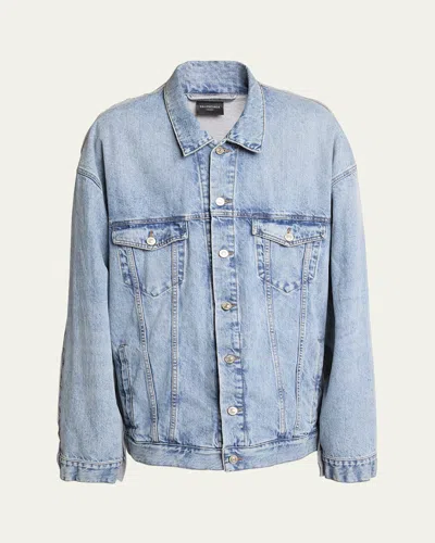 Balenciaga Oversized Denim Jacket In Blue