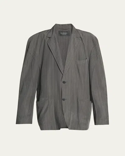 Balenciaga Men's Pinstripe Fluid Sport Coat In Multi