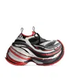 Balenciaga Men's Platform Reduced Trainers In Black/grey/red In Black, Gray And Red