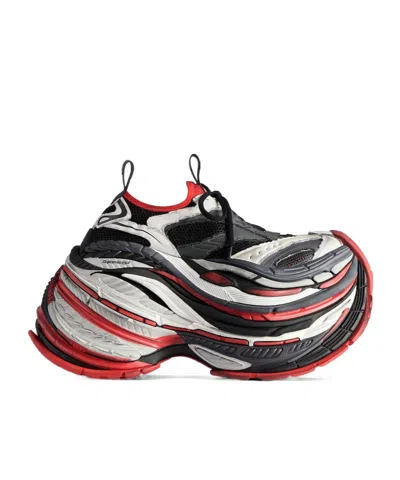 Balenciaga Men's Platform Reduced Trainers In Black/grey/red In Black, Gray And Red