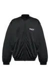 Balenciaga Black Sweatshirt With High Neck And Front And Rear Logo Print In Cotton Blend Man